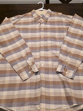 Cinch Men's Plaid Button-Down Shirt - Brown & Light Blue